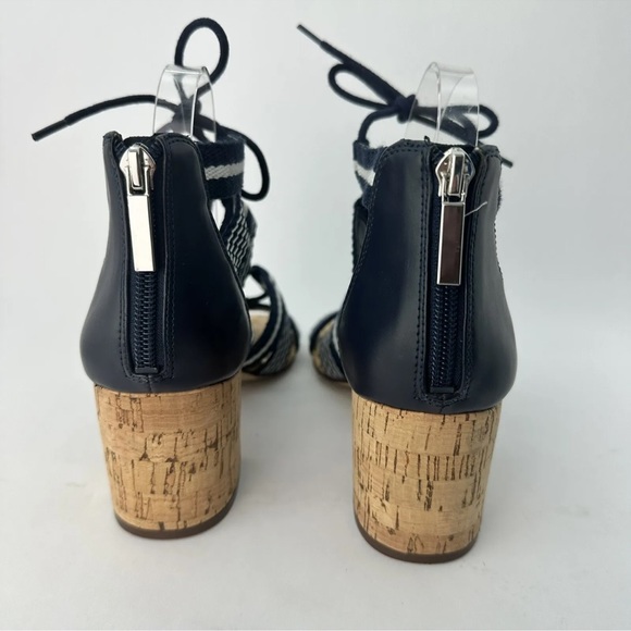 Fun Nine West sandals size 9. Leather and fabric with cork heels. Summer ready! - Picture 12 of 12